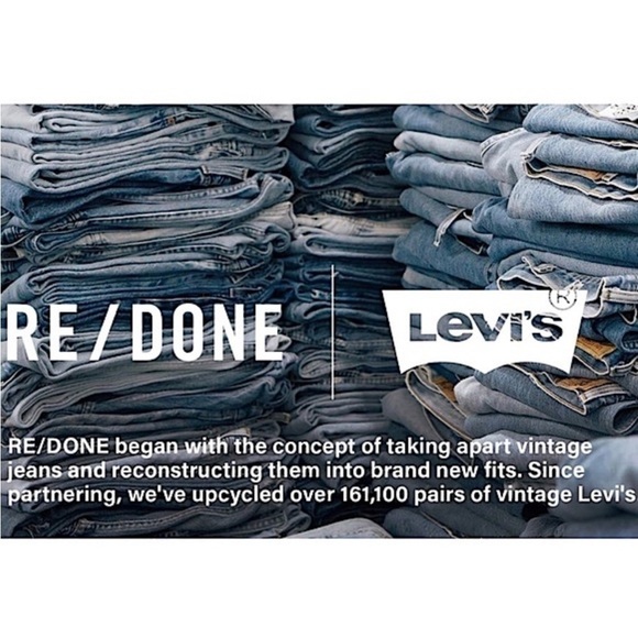 NWT RE/DONE LEVIS High Rise Distressed Vintage Rigid Denim Straight Leg Jeans 26 - Picture 3 of 6